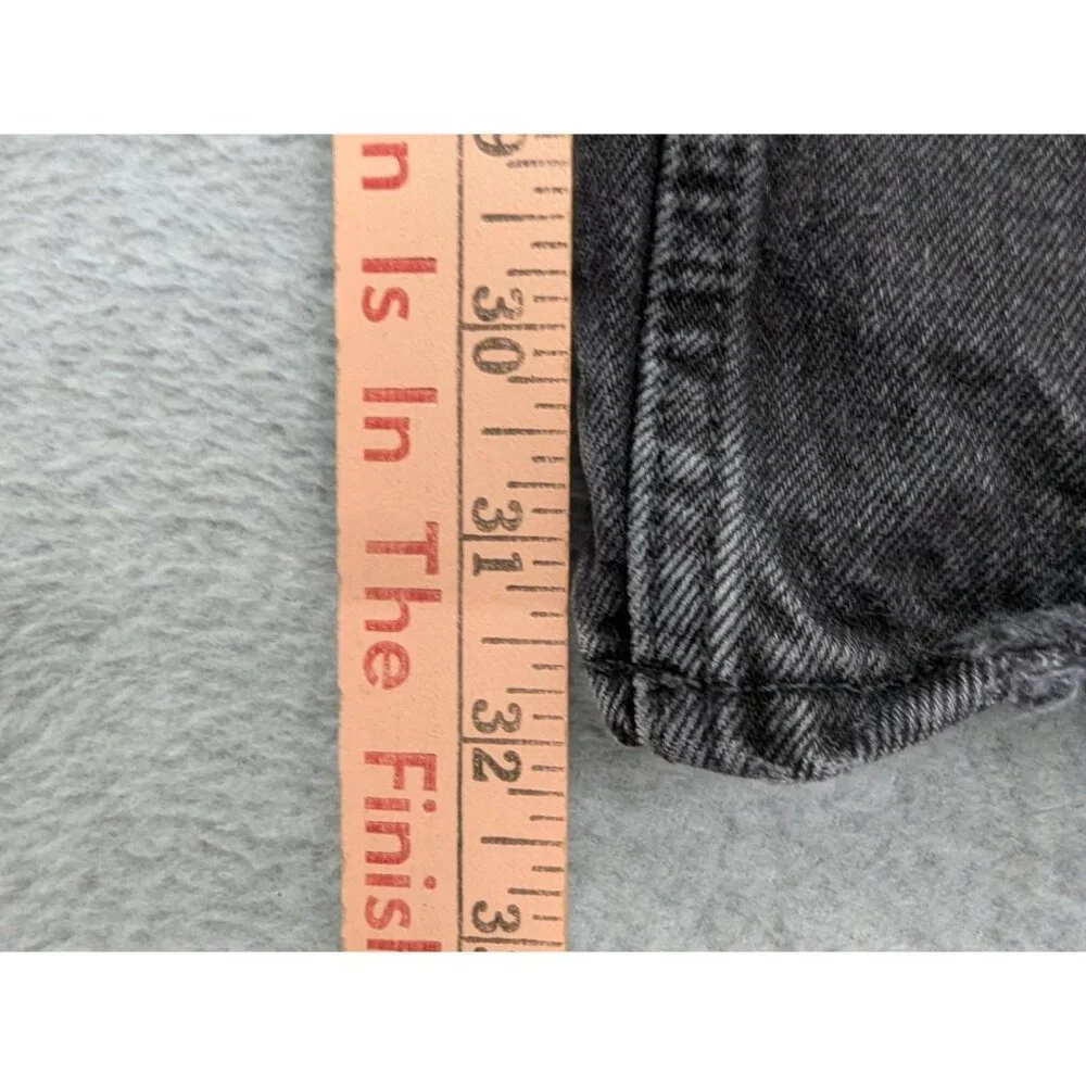 Abercrombie & Fitch 90s Straight Jeans Womens 35 Long Gray High Rise Distressed